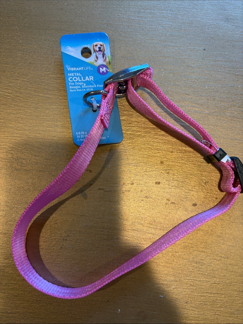 Vibrant Life Pink Metal Dog Collar - Medium